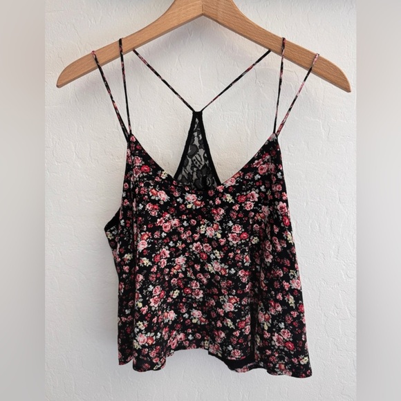 Forever 21 Floral Lace Back Cami Tank Top Size Small - Picture 1 of 5